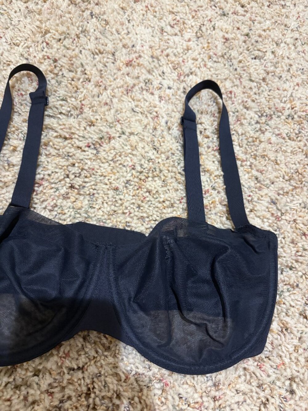 Skims Unlined Mesh Underwire Black Bra - Picture 2 of 10